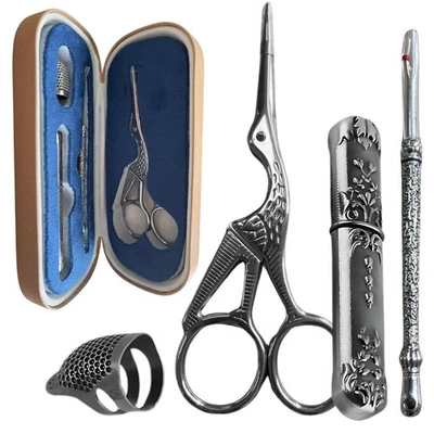 Vintage Sewing Kit - Needlework Sewing Tools Kit Vintage Embroidery Scissors ... - Image 1 of 4