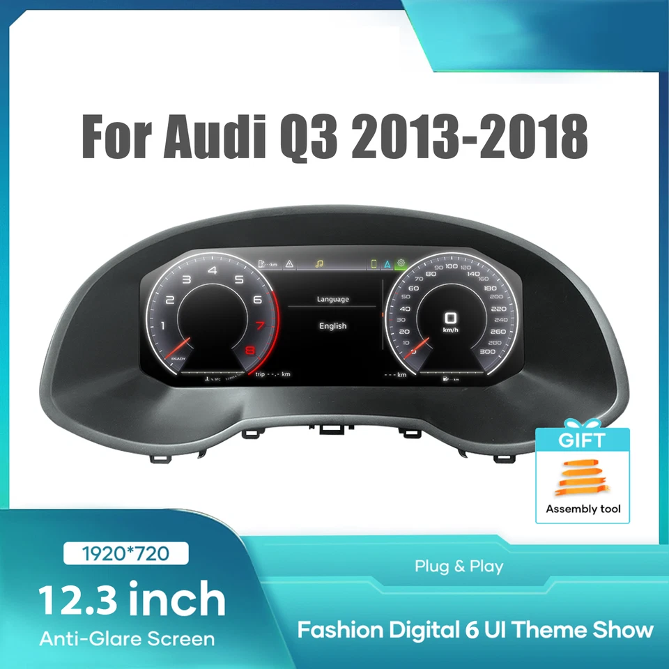 Digital Gauges Display Speedometer Instrument Cluster For AUDI Q3 2013-2018 Year Foto 1 de 4