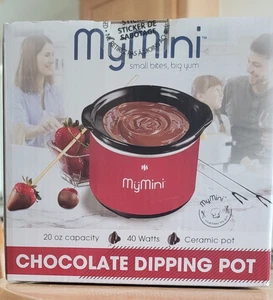 My Mini Schokoladenfondue Dipptopf mit Deckel 20 Unzen 4 Edelstahl Dipgabeln - Bild 1 von 5