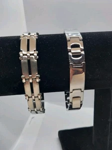2 pulseras de acero inoxidable de 8" y 8,5" - Imagen 1 de 20