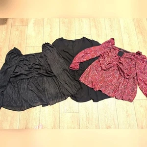 TORRID Lot 3 Womens PLUS 4 4X Flowy Chiffon Tops Shirts Career Dressy Wear - Picture 1 of 5