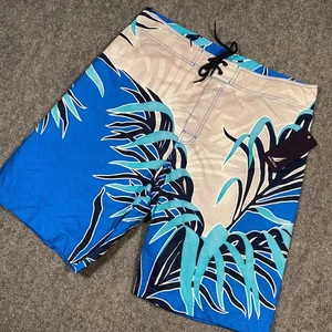 Nautica Boardshorts Blumen Palme blau Herren Größe 34 T31407 Neu mit Etikett - Bild 1 von 8