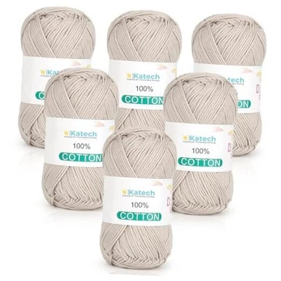  Hilo de algodón puro para ganchillo y tejer - Soft Sport #2 Sport Weight Beige Foto 1 de 4