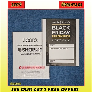 2019 Sears Unused Black Fiday Sign + Department Store Bag #2 - Picture 1 of 4