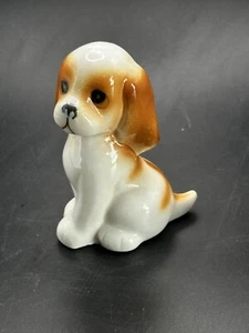 Statuina cane porcellana vintage Beagle Giappone alta 3,5" - Foto 1 di 5