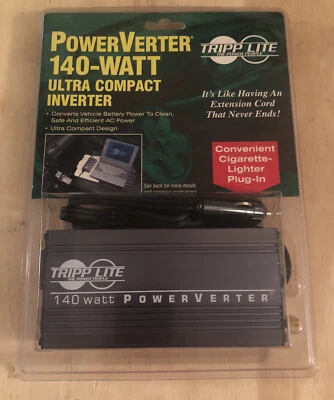 TrippLite 140-Watt 140W PowerVerter,115V AC Outlet, Ultra-Compact Inverter PV140 - Image 1 of 4