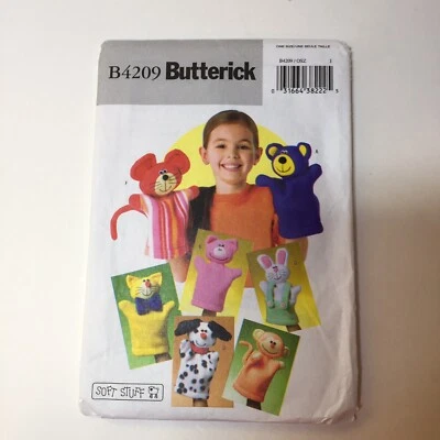 Butterick 4209 Hand Puppets Bear Cat Dog Monkey Mouse Bunny - Image 1 of 3