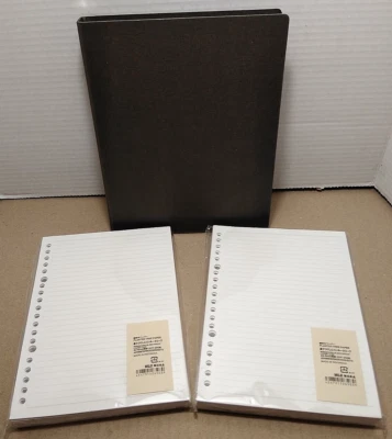 Carpeta MUJI PP/R-Carpeta de papel A5 20 anillos con (2) paquetes de 200 hojas de papel Foto 1 de 4