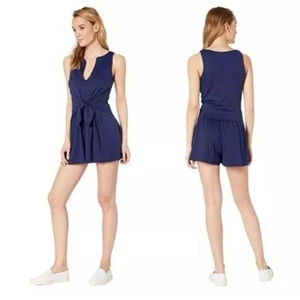 Susana Monaco Tiefsee Knoten vorne fließender Strampler in Marineblau Größe Small - Bild 1 von 8