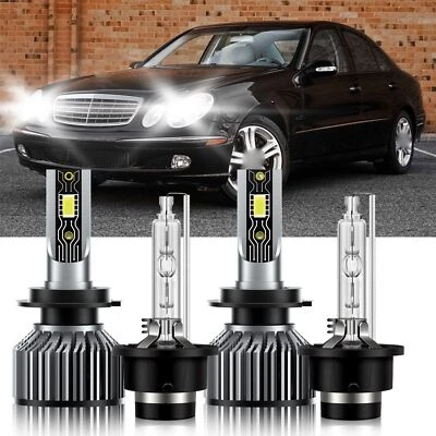 Para Mercedes-Benz E500 2003-2006 LED HID Faro Bombilla Luz Alta Baja Kit Blanco Foto 1 de 4