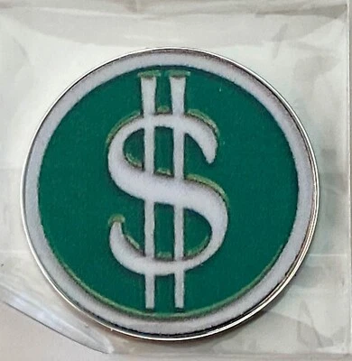 SPORTZCOLLECTABLES.COM Money - $ - Dollar - Pro size 32mm Slim -Golf Ball Marker