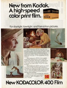 1977 Vintage Print Ad New Kodacolor 400 Film Kodak CG135-36 high-speed color - Picture 1 of 2