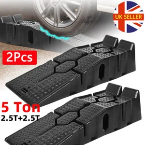 1 Pair Heavy Duty 5Ton 2.5+2.5Ton Car Rift Ramps Lift Workshop Plastic 33cm Wide - Picture 1 of 12