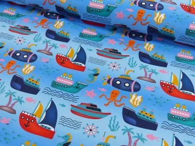 1m x 1,50m Meer Baumwoll Jersey Meterware - Bild 1 von 3