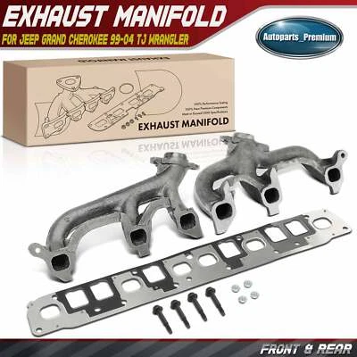 2x Colector de escape delantero y trasero con junta para Jeep Grand Cherokee 99-04 TJ 4,0 L Foto 1 de 4