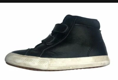 Zapatos Converse All Star Correa Cruzada Gamuza Cuero Negro Niños Pequeños (Talla: 10) Foto 1 de 4