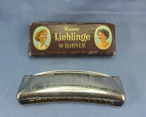 Vintage Unsere Lieblinge Hohner Harmonica with Original Box  - Picture 1 of 12
