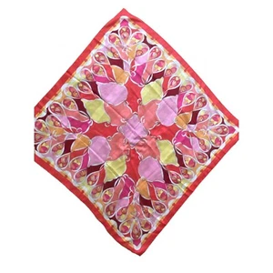 VTG Italy Rectangle Scarf Pink Abstract Boho Art Modern Geometric Polyester - Picture 1 of 7