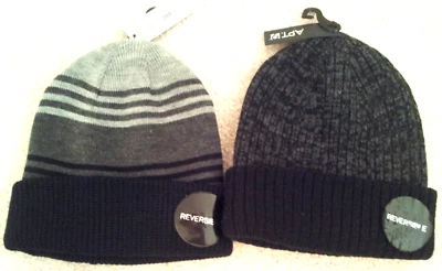 Gorro Reversible Parte Inferior Enrollada Talla Única Informal Elegante Rayas-Brezo APT 9 Foto 1 de 4