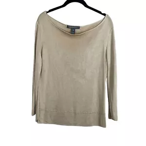 Maglione pullover donna Sak's Fifth Avenue marrone seta taglia M spalle scoperte - Foto 1 di 4