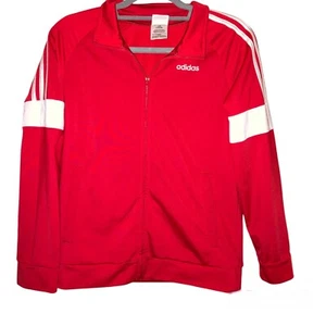 Adidas Big Boys Track Jacket Red White Size Large - Picture 1 of 4