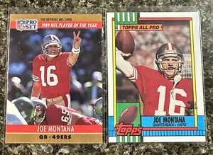 1990 Topps Football Joe Montana #13 And Proset #2 - Picture 1 of 2