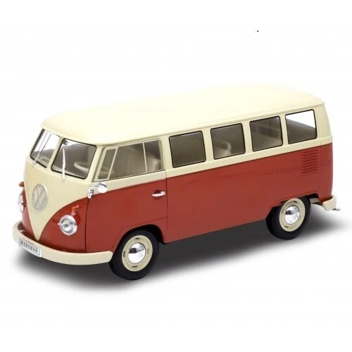 Volkswagen T1 Minibus 1/18 1963 Rosso & Crema - WELLY 18054RD - Immagine 1 di 1