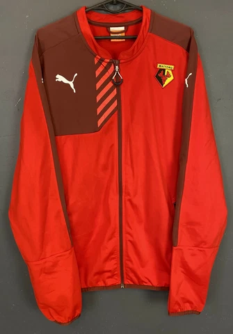 PUMA MEN'S FC WATFORD JACKET TRACK TOP TRAINING SOCCER FOOTBALL RED SIZE XL Cover