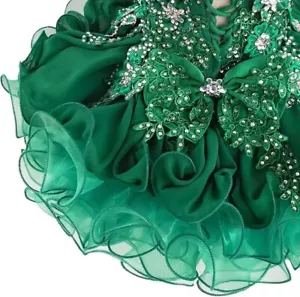 Jenniferwu Girls Tulle Flower Princess Wedding Party Handmade Beaded Dress 3T - Picture 1 of 6