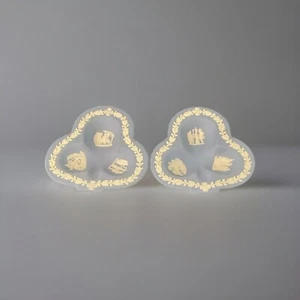 70’s Vintage Pair of Wedgwood Jasperware Ashtray/ Trinket Dish Blue White / Flaw - Picture 1 of 12