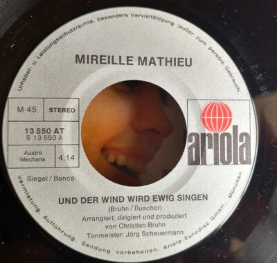 Mireille Mathieu Und Der Wind Wird Ewig Singen 7" 1974 Schlager VG Generic Vinyl - Image 1 of 2