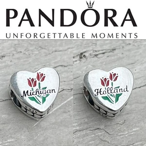 Rare Pandora Holland Michigan Tulip Festival Commemorative Heart Charm - Picture 1 of 5
