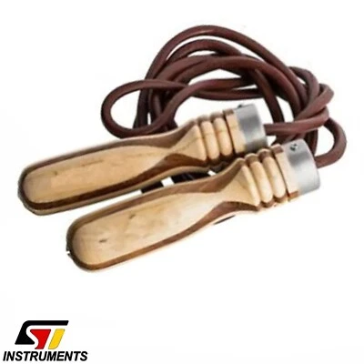 Profi Leder Springseil Holzgriffe Boxen Seilspringen Fitness Speed Rope Jogging - Bild 1 von 3