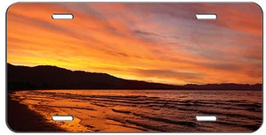 LICENSE PLATE BEACH SUNSET AUTO TAG - Foto 1 di 1