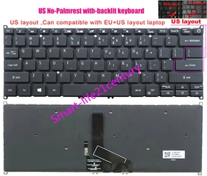 Teclado retroiluminado para Acer SF313-51 SF314-42 SF314-58 -57-59 SF514-53 -52 -54 -55 - Imagen 1 de 3