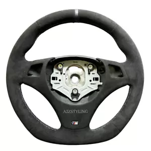 BMW E90 E91 E92 E93 E81 E82 E88 ALCANTARA STEERING WHEEL M3 FLAT BOTTOM M SPORT - Picture 1 of 12