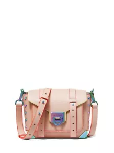 Michael Kors Pink Manhattan Small Contrast-Trim Leather Crossbody Bag - Picture 1 of 1