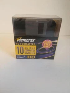 Memorex 3.5" computer diskettes PC formatted pack of 10 - Picture 1 of 6