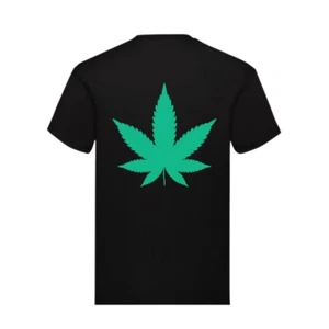 Weed Leaf T-Shirt Tropical T Shirt Green Leaf Cannabis Stoner Secret Santa Gift  - Picture 1 of 3