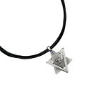 Jewish Necklace Pewter Star Of David Menorah Design Made In Israel By Danon