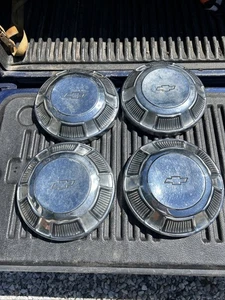 68-72 CHEVROLET Bel Air Biscayne IMPALA Dog Dish Hub Caps Set 10" CHEVY Used - Picture 1 of 10