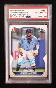 Junior Caminero Signed 2023 Bowman Prospects #BP61 RC (PSA) Rookie Card - Picture 1 of 2