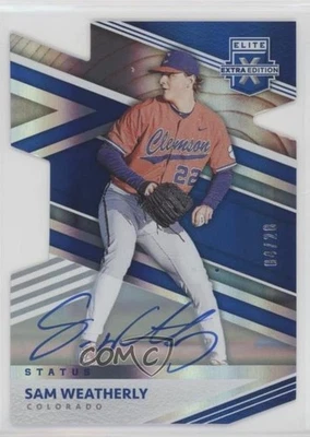 2020 Panini Elite Extra Edition Status Die-Cut Signatures /28 Sam Weatherly Auto - Image 1 of 2