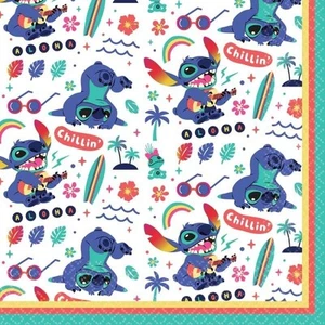 Lilo & Stitch Lunch Napkins 16 Pack Chillin Birthday Party Supplies Tableware - Picture 1 of 1
