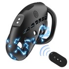 LOCKINK Remote Control Electric Shock Male Cock Cage Chastity SML, Black
