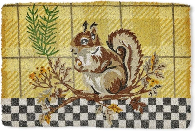 MACKENZIE CHILDS 24x36 Coir Front Door Mat Outdoor Rug Decorative Squirrel