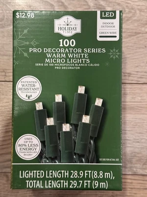 Holiday Time 100 Pro Decorator Series WARM WHITE Micro LED String Lights Multi - Image 1 of 3