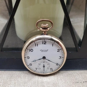 VINTAGE 1893-1894 INGERSOLL GOLD FILLED 7 JEWELS * POCKET WATCH * RUNS * - Picture 1 of 10