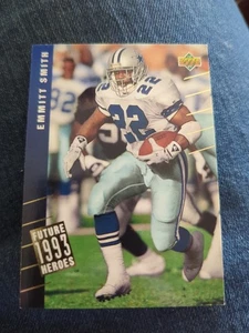 Carta Calcio 1993 Upper Deck Future Heroes #39 EMMITT SMITH Dallas Cowboys HOF - Foto 1 di 2