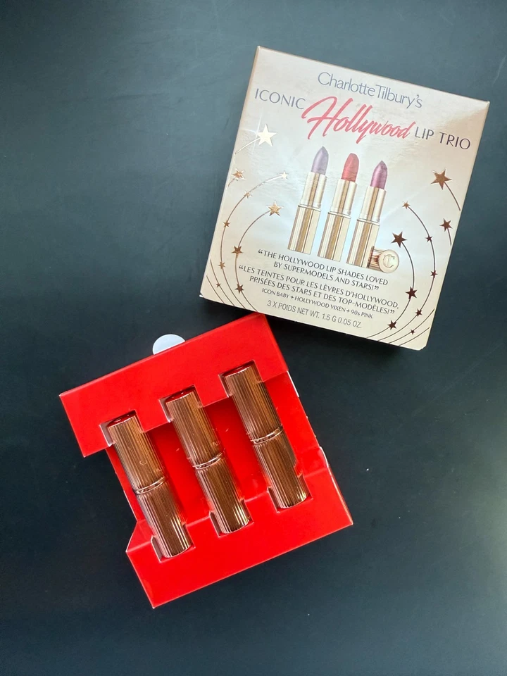 Charlotte Tilbury's Iconic Hollywood Lipstick Trio Set - LIMITED EDITION NEW NIB - Image 1 of 4